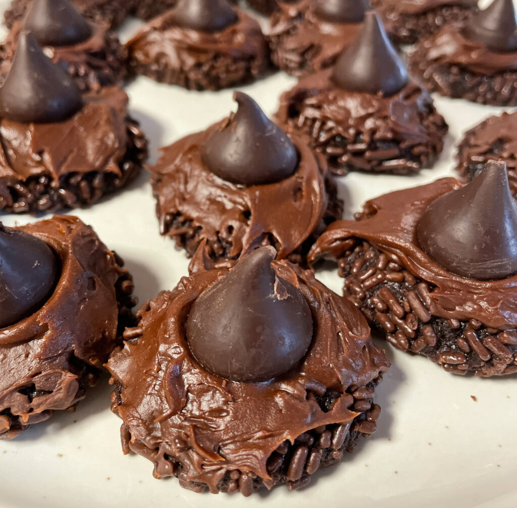 Double Dark Chocolate Kiss Cookies