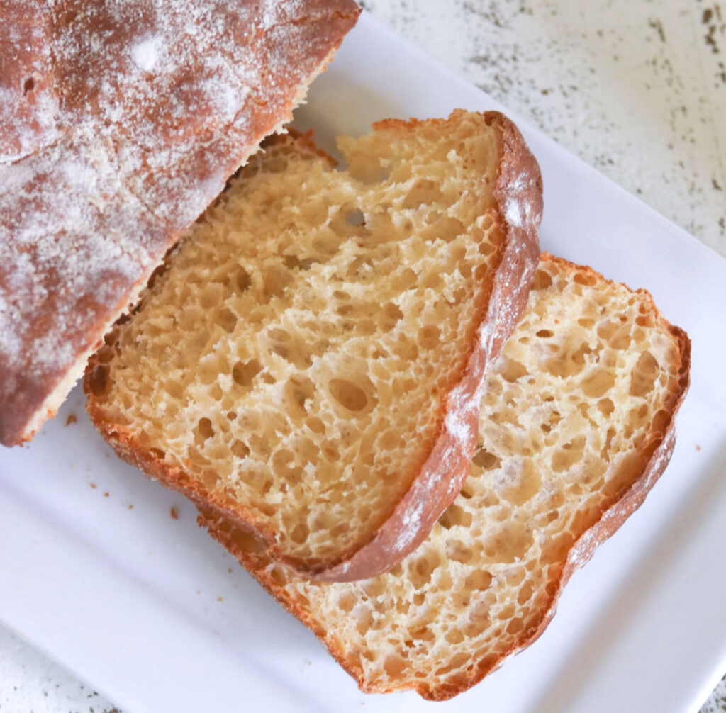 No Knead English Muffin Bread